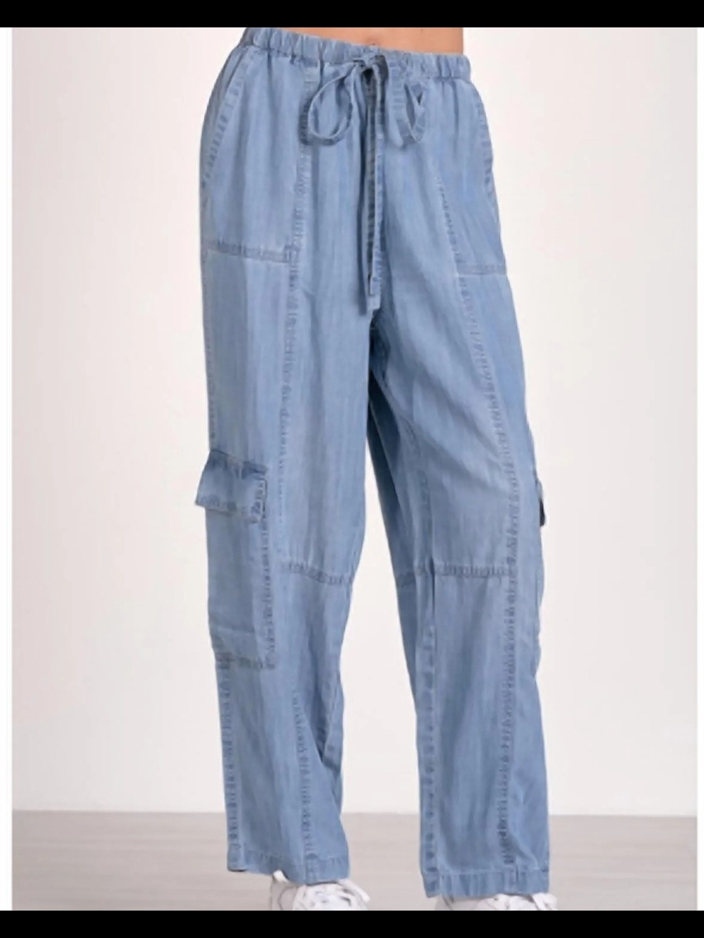 Elan Light Blue Denim-Style Pants euc Large